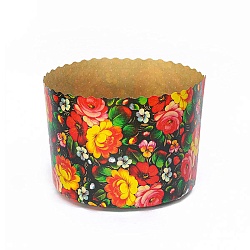 Форма бумажная для кулича "ЖОСТОВО" d= 9 см x h= 9 см