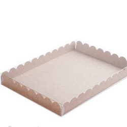 Коробка для пряников 25 см*15 см*3,5 см крафт с прозрачной крышкой